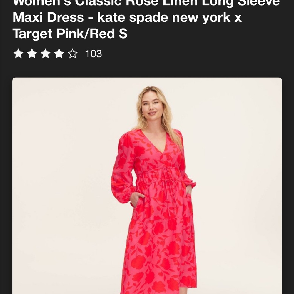 Kate Spade x Target Pink Red Maxi Dress